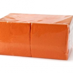 Салфетки бумажные 1-слойные 24х24 оранжевые 400 штук в упаковке в коробке 18упаковок